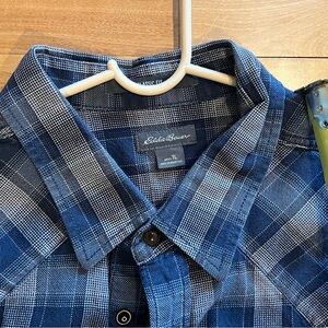 Eddie Bauer Men's Blue Plaid Shirt